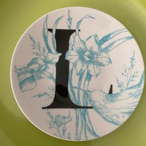 Anthropologie Grace Monogram Plate Letter L